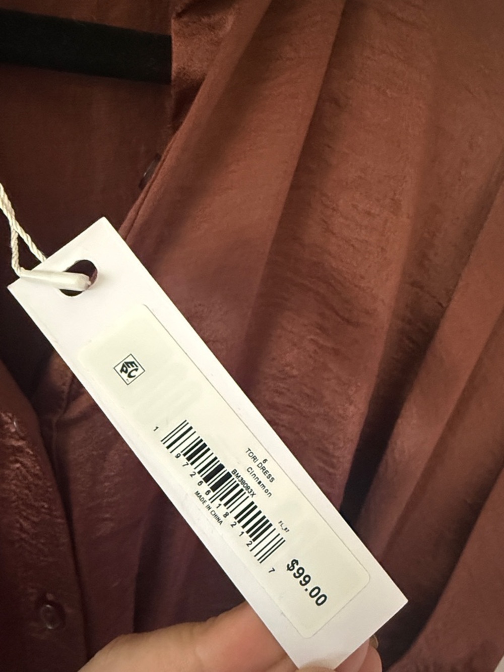 Steve Madden Rust-Brown Midi Shirt Dress with Tie Waist - Picture 7 of 7